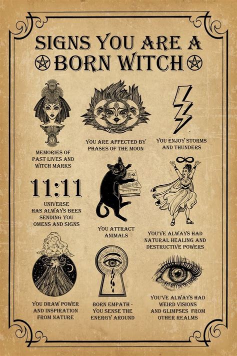 Symbols of being born a witch
